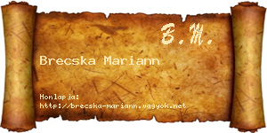 Brecska Mariann névjegykártya