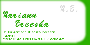 mariann brecska business card